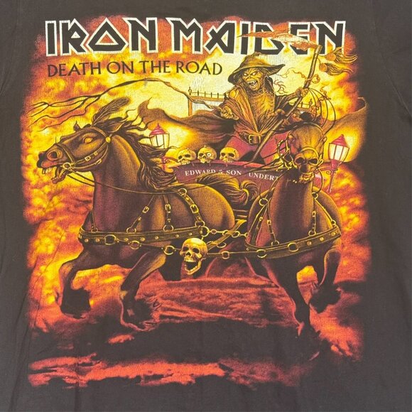Iron Maiden Death on the Road Heavy Metal Band TShirt Short Sleeve Black Medium - Picture 3 of 8